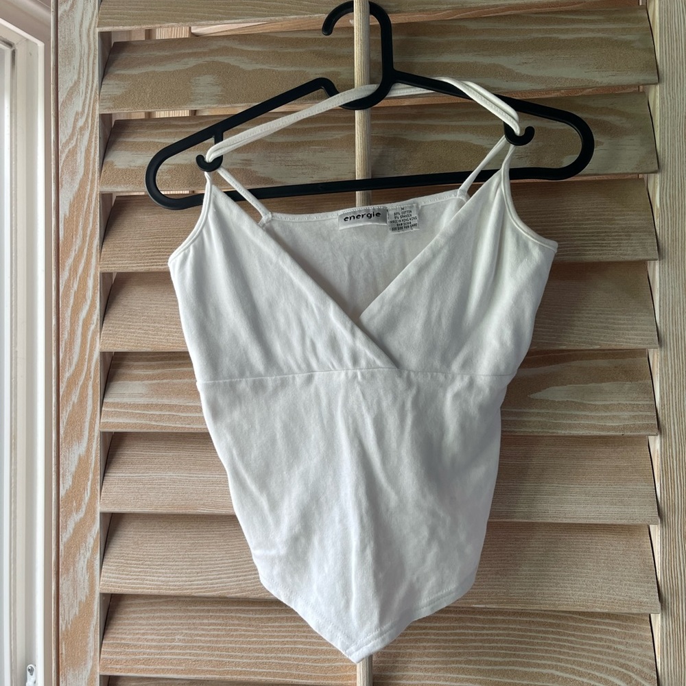 Vintage Y2K White Cross Back Tank Top